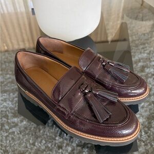 Franco Sarto Dark Burgundy Tassel Loafers